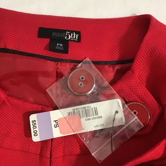 East 5th Petite Jacket Hook Closure Lined Red - Picture 3 of 6